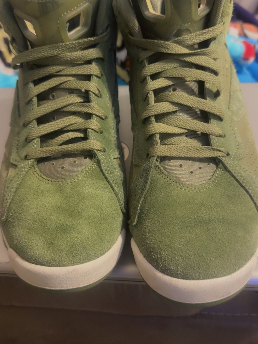 Jordan Green Suede High-Top Sneakers